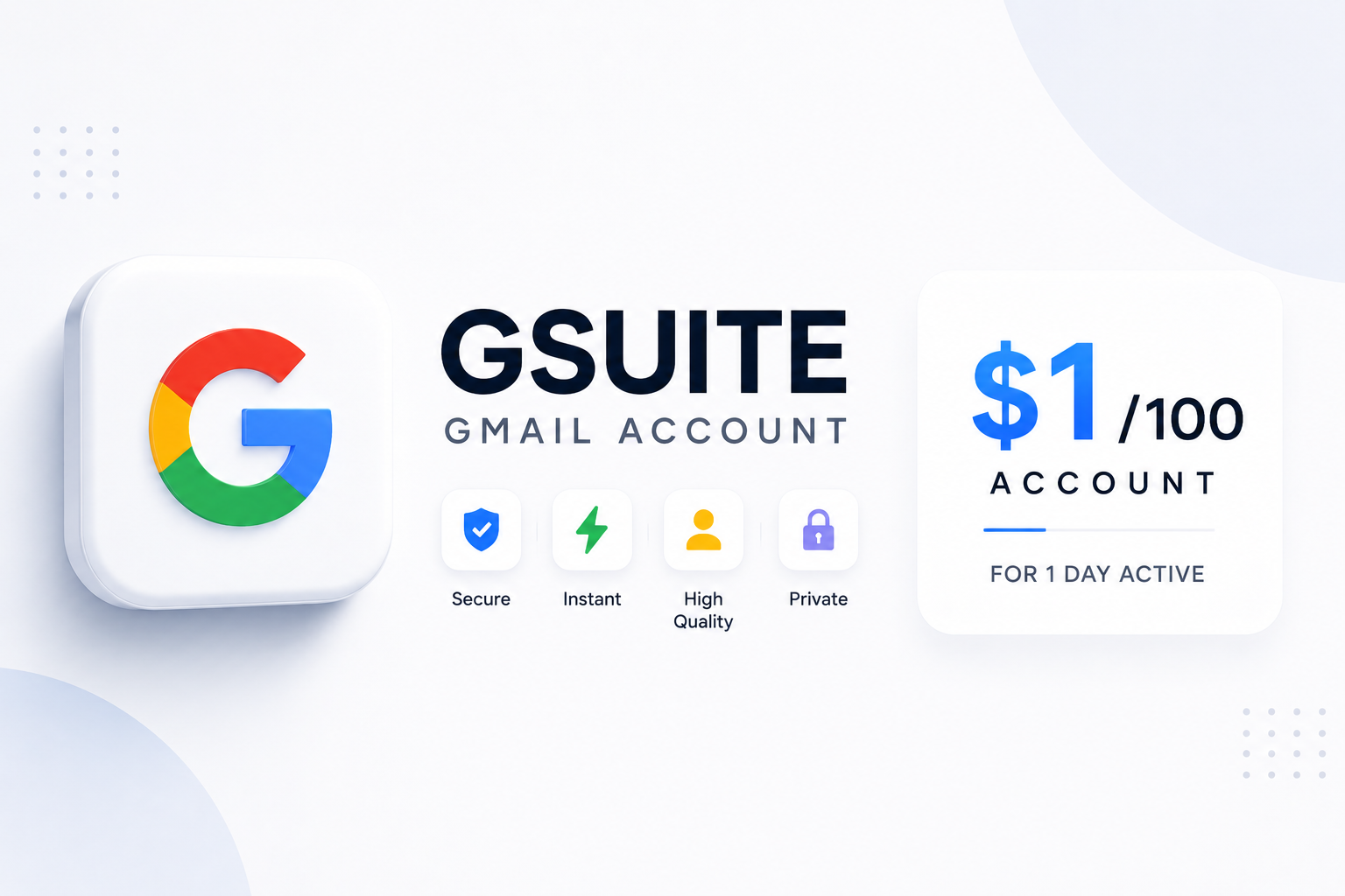 Fresh GSuite Account for Voucher & Farming