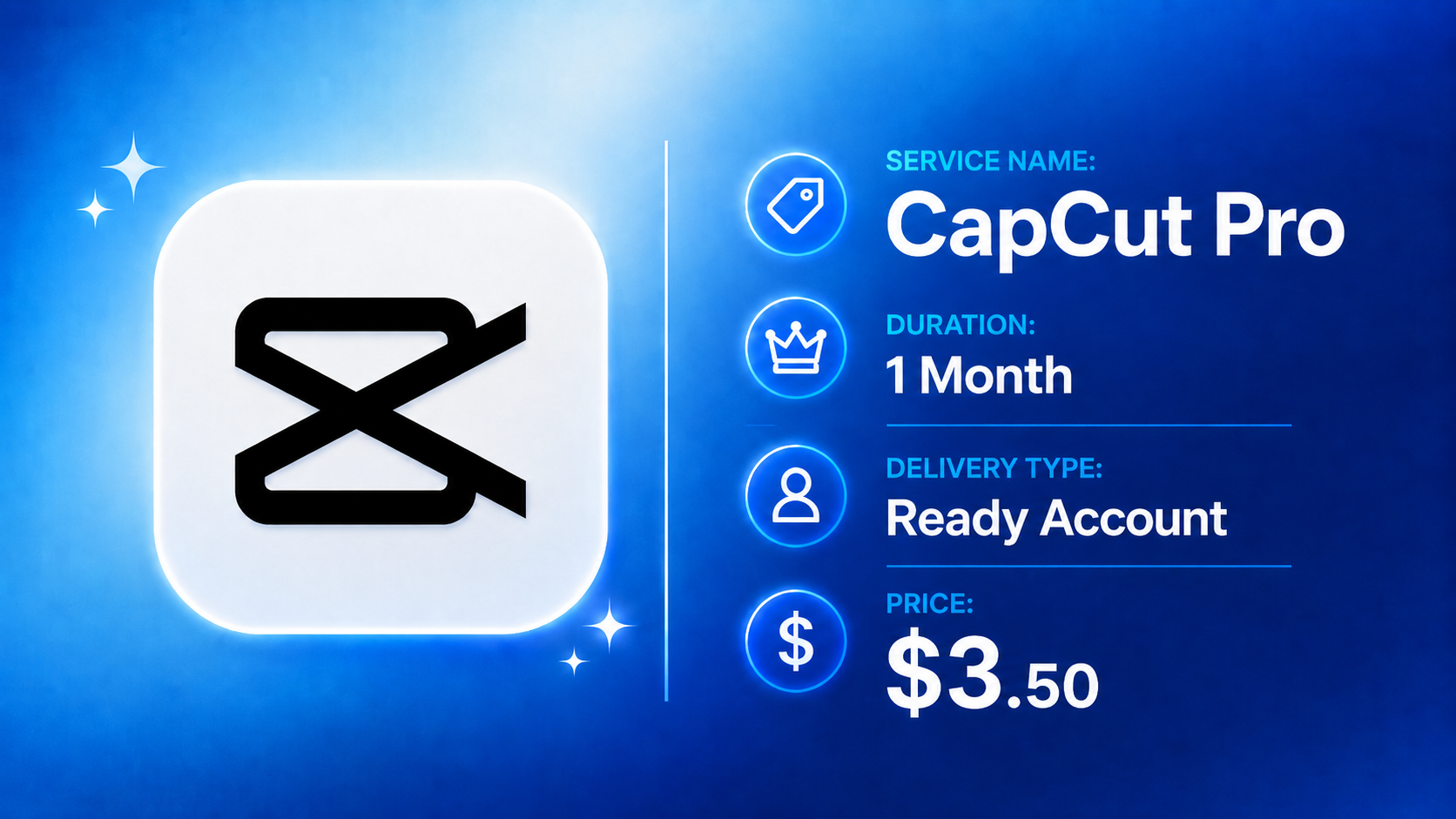 Capcut Pro · 1 Month (Ready Account)
