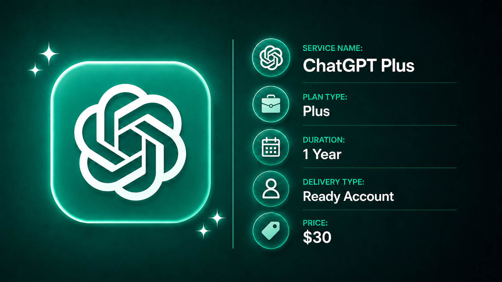 ChatGPT Plus · 1 Year (Ready Account)