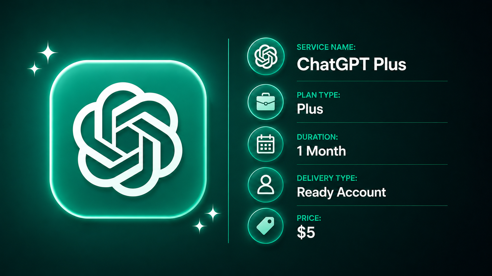 ChatGPT Plus · 1 Month (Ready Account)