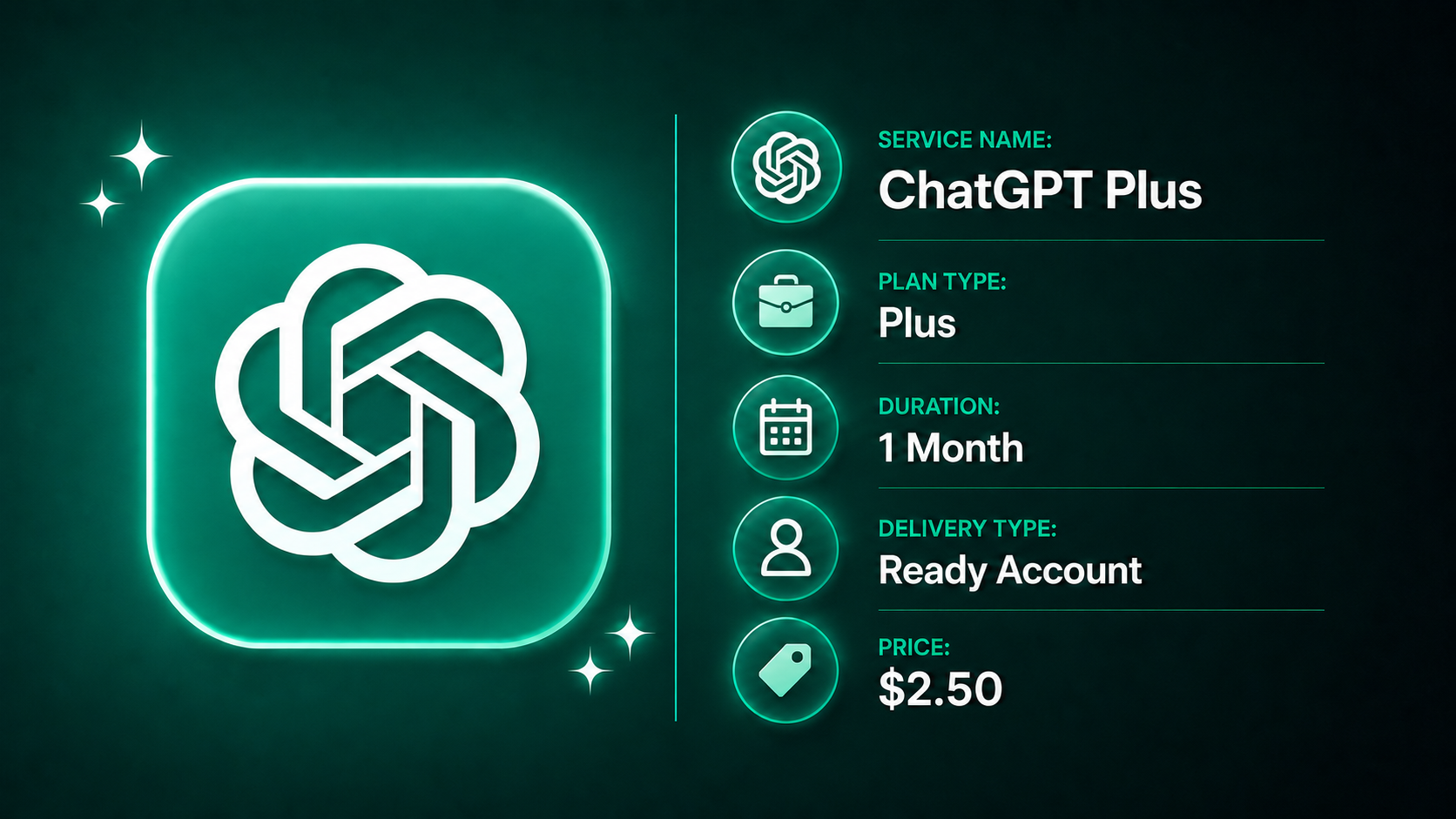 ChatGPT Plus · 1 Month (Ready Account)