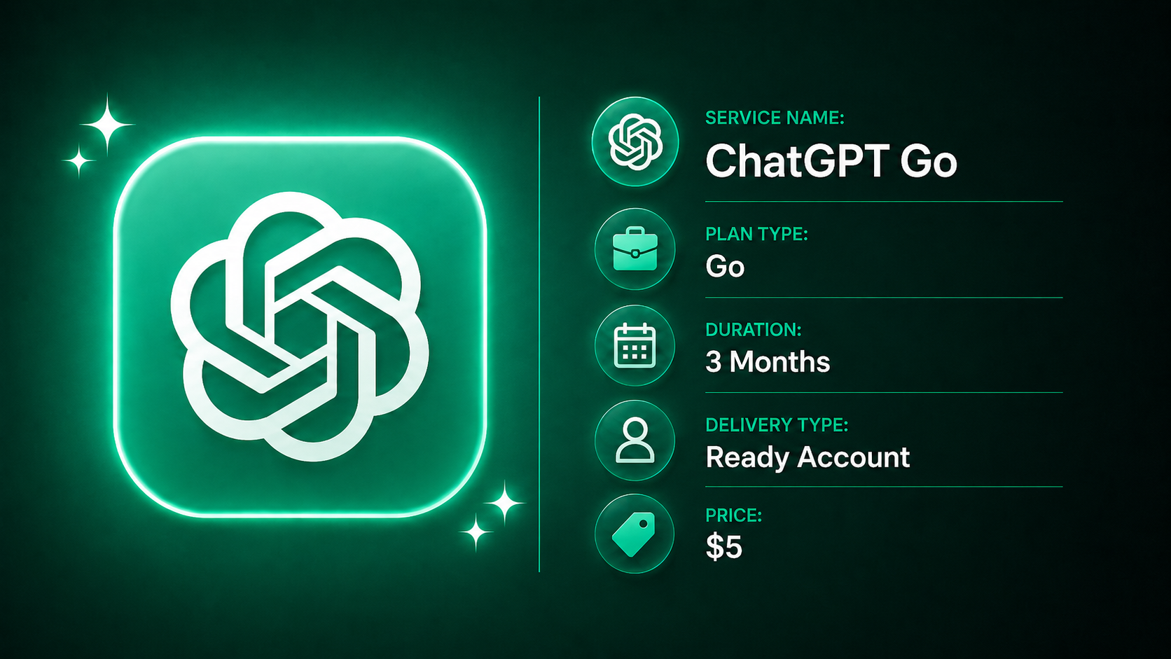 ChatGPT Go · 3 Months (Ready Account)