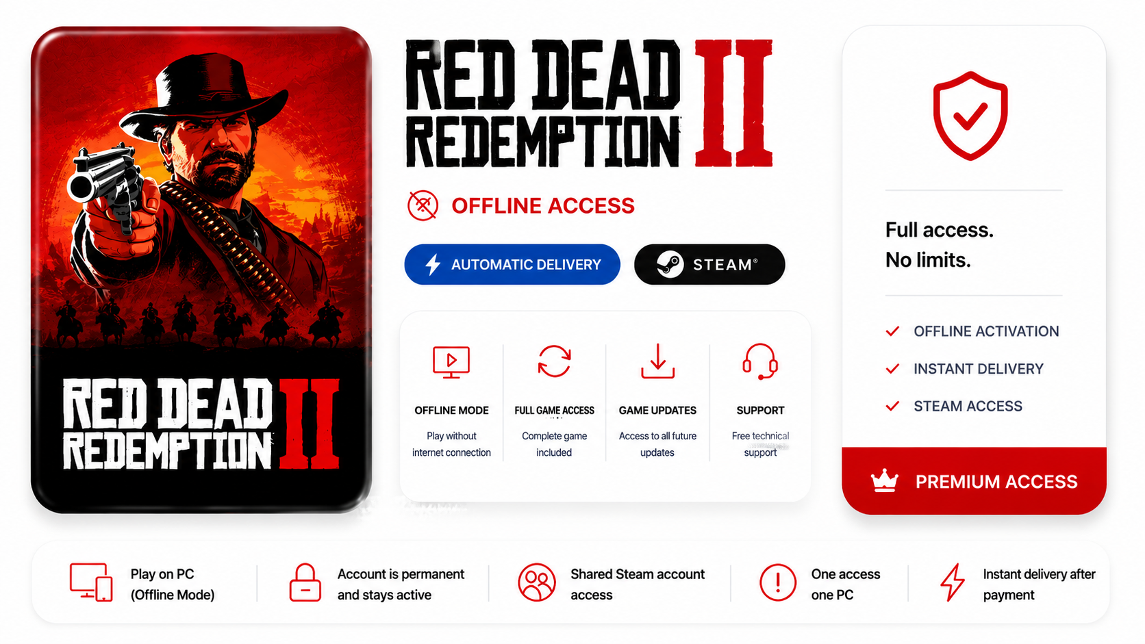 Red Dead Redemption 2 | Offline Activation | Steam