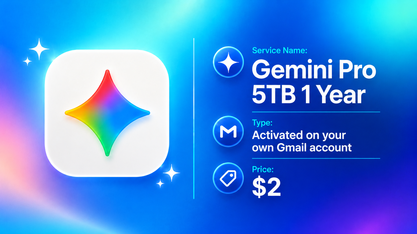 Gemini Pro 5TB · 1 Year (Own Account)